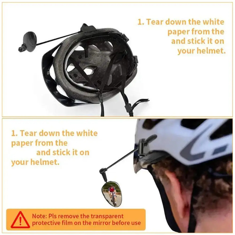 Fahrradhelm-Rückspiegel, 360 Grad verstellbar, breit, leicht, Fahrrad-Reitspiegel, Fahrrad-Rückspiegel, Zubehör