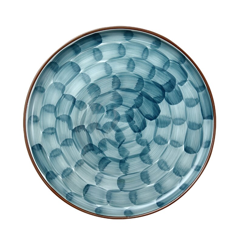 Hand Painted Starry Night Plate Eco-Friendly Ceramic Underglaze Steak Plate Dessert Tray Dinner Plates: Dark Night / 10 Inches