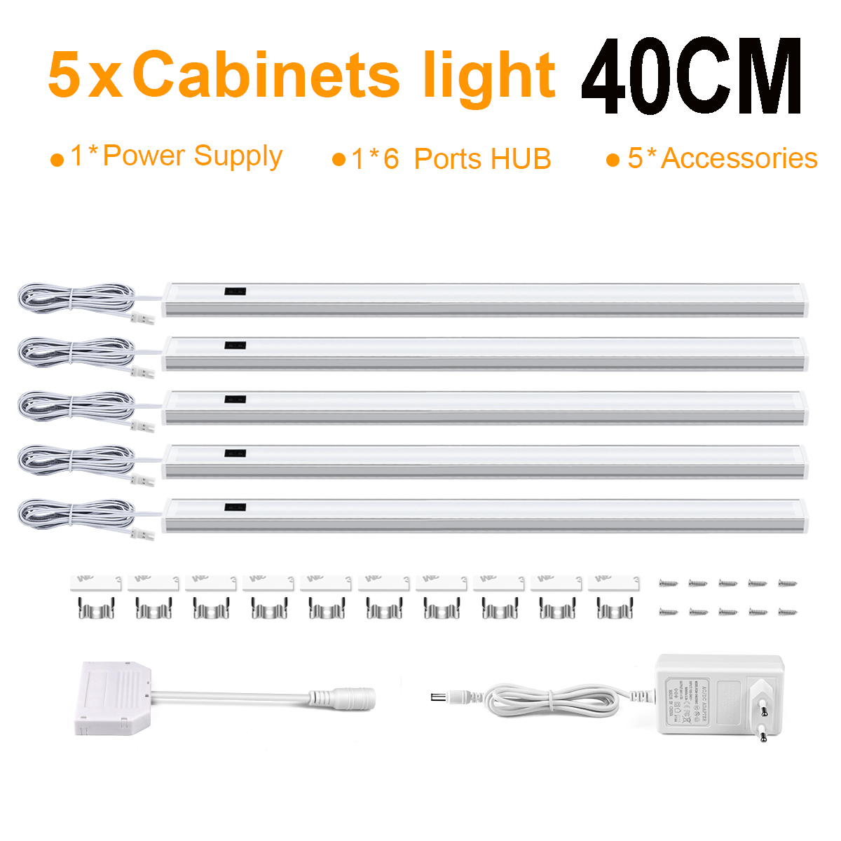 LED-Leuchten, starre Streifen, Barra de LUCES, LED-Leiste für die Aufbewahrung von Küchenschränken, parallele Beleuchtung, DC12 V, Handfeger-Bewegungsmelder-Röhren: Beige / YELLOW