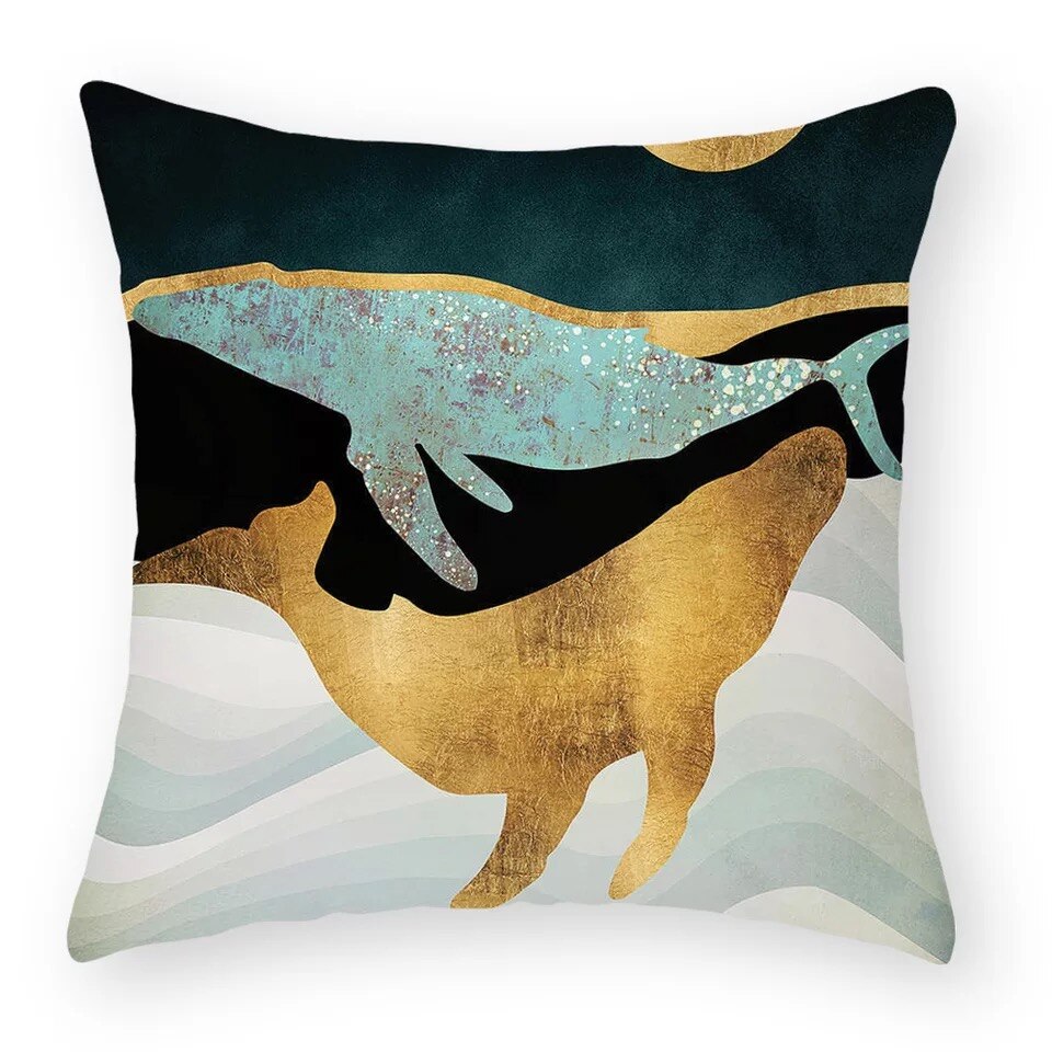 Landschaft Geometrie Serie Pfirsich Haut Samt Kissenbezug Mikro Faser Hause Dekoration Kissen Decke Abdeckung: Blau