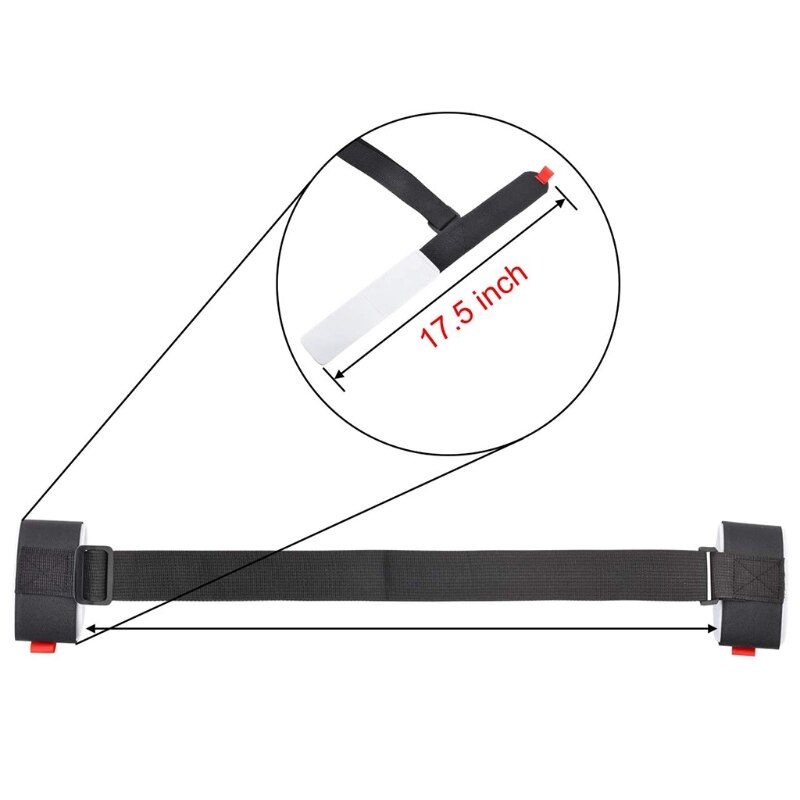 BBTO 2-pack Ski Carrier Strap, verstelbare schouderriem met gevoerde Fastener Tape Strap lus voor gemakkelijk dragen van ski's en polen, zwart