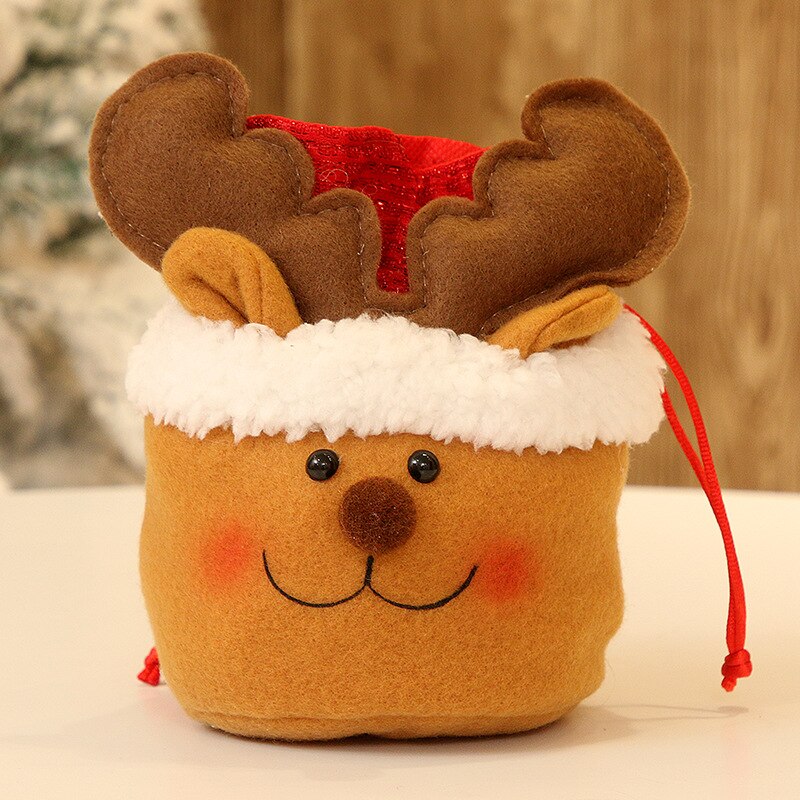 Navidad decoraciones festivas Apple bolsa para de Navidad bolsas de caramelos de los niños creativos pequeñas bolsas de embalaje de: A style elk