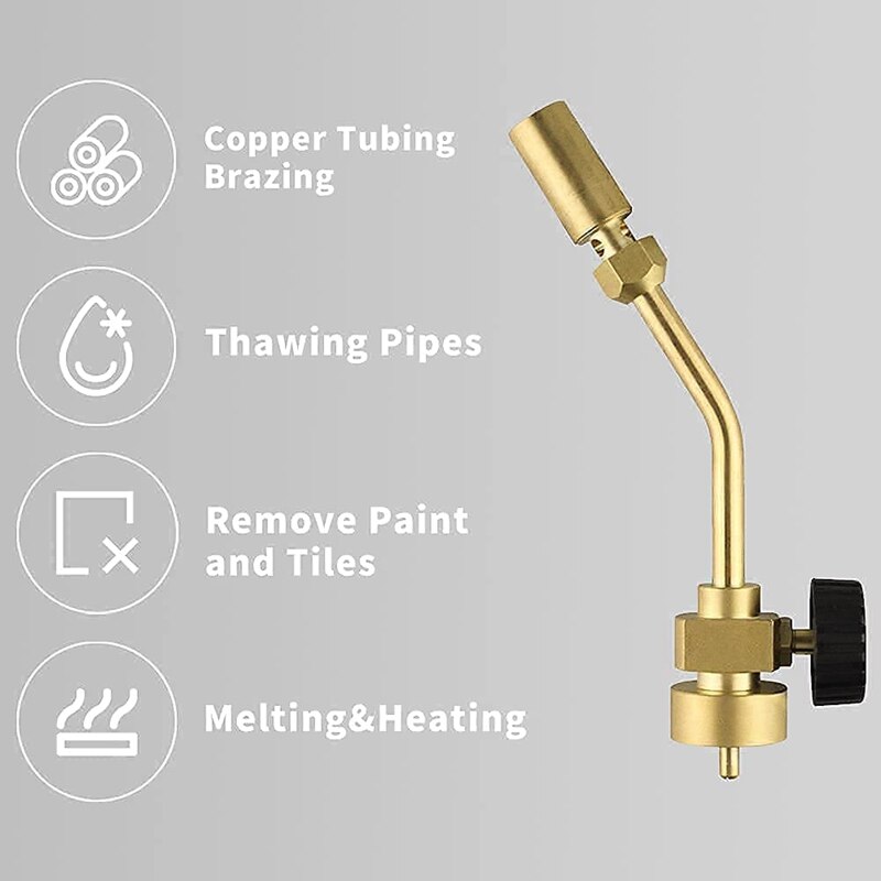 Brass Pencil Flame Propane Flashlight Head Nozzle Gas Welding Flashlight, Fuel MAPP MAP Pro Propane CGA600 Cylinder