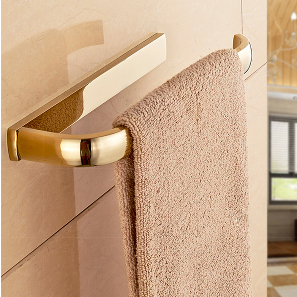 Set de accesorios de baño cuadrados de latón dorado de POIQIHY, estante para toallas, soporte de papel higiénico para Bar, soporte para toallas, gancho de tela, soporte para cepillo de baño PHY016