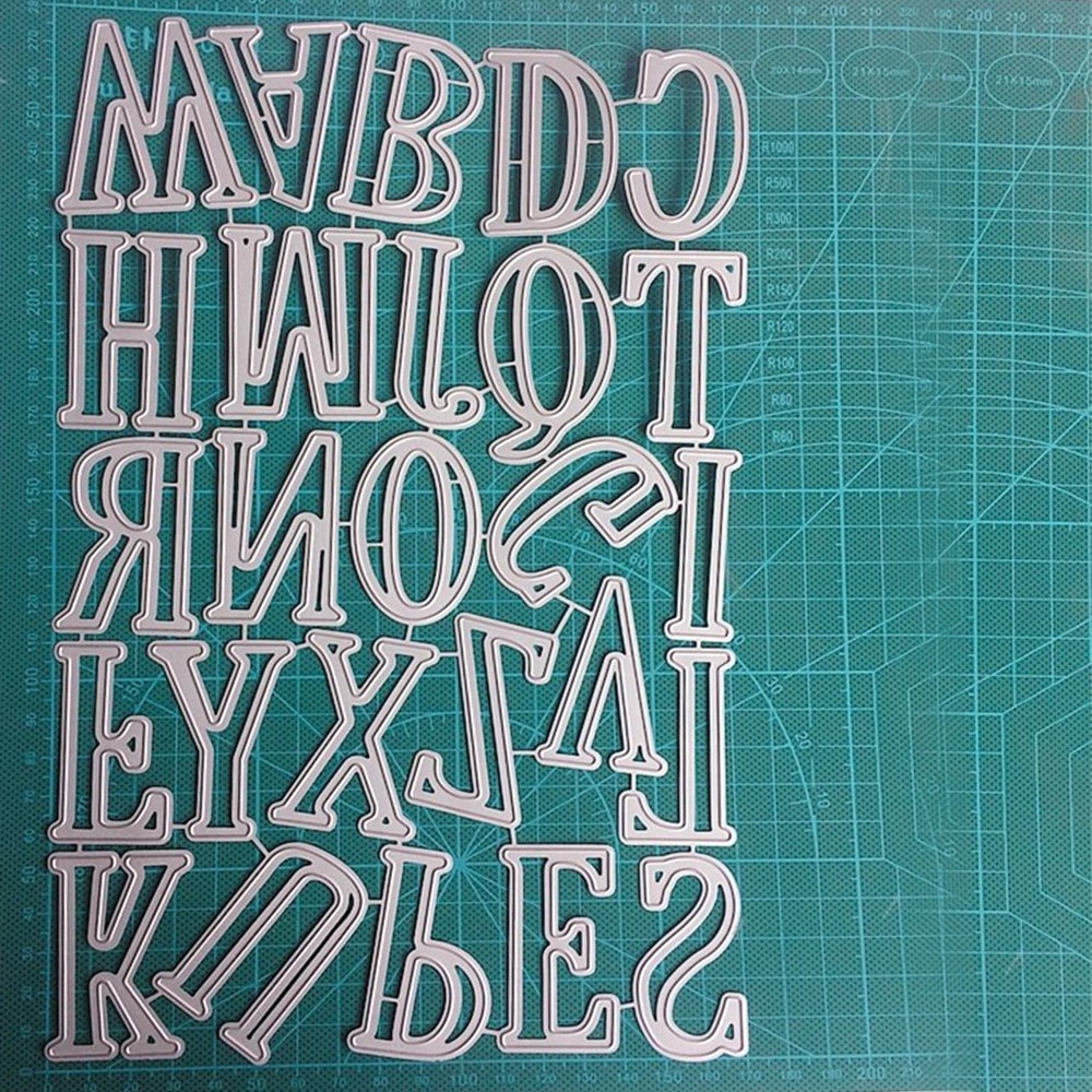 26 stora bokstäver prägling skärform verktyg mall form kort göra scrapbook album papper kort hantverk stansar 4