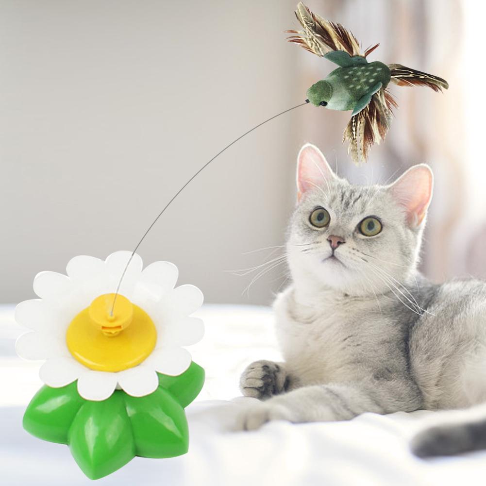 Electric Cat Toy Automatic Rotating Colorful Butterfly Bird Animal Shape Plastic Funny Pet Dog Kitten Interactive Training Toys