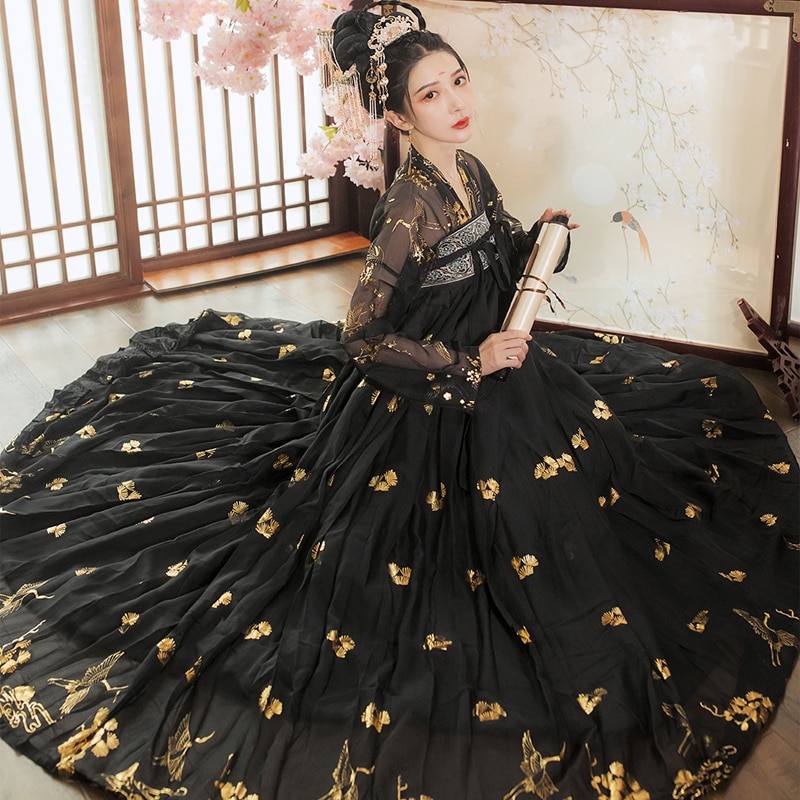 Women Classical Dance Costume Embroidery Hanfu Traditional Fairy Folk Dance Dress Performance Clothes Festival Outfit SL1718