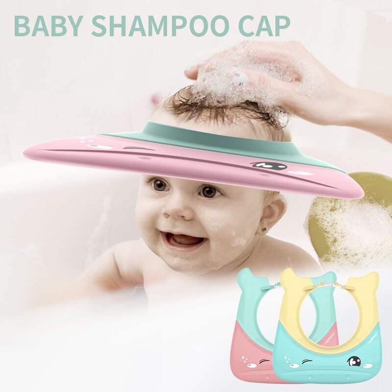 Baby Shower Cap Cartoon Waterdichte Shampoo Cap Verstelbare Veilig Wash Hair Shield Kids Peuter Bad Hoed Bescherm Ogen oren