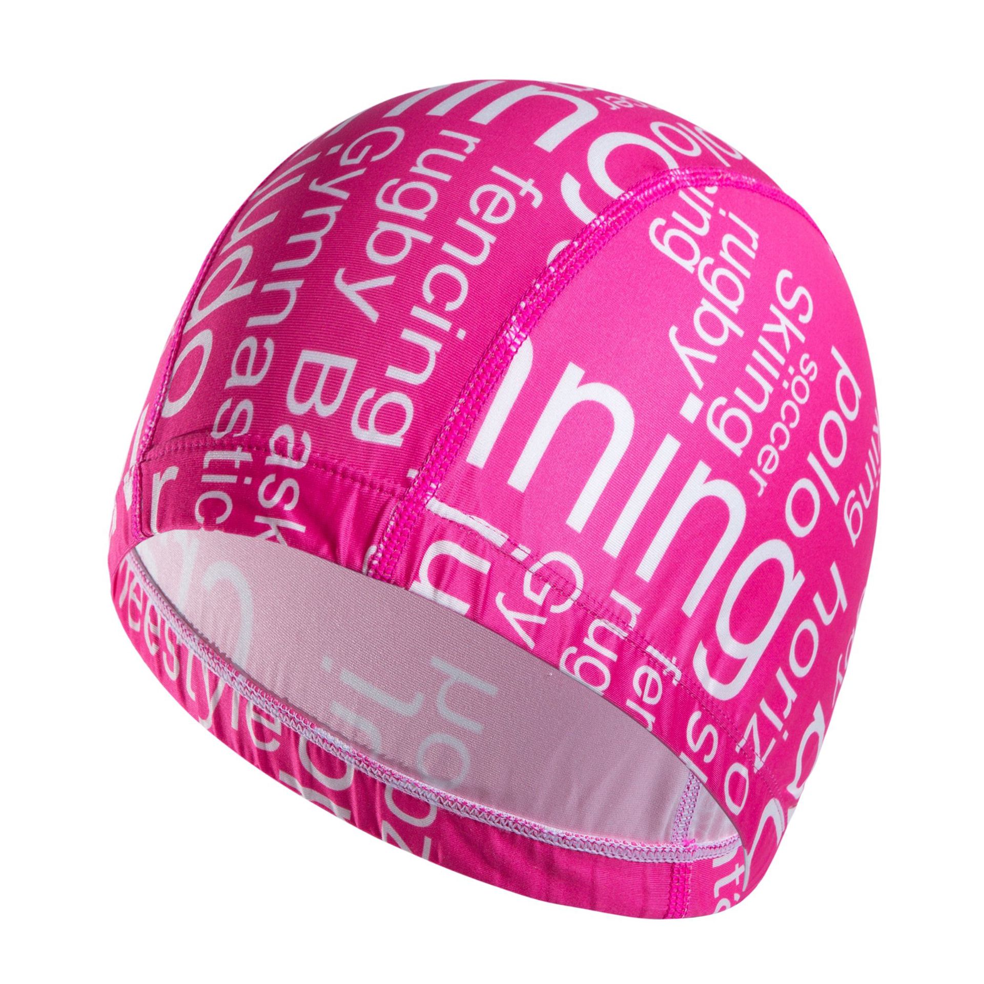 Style for Both Men and Women Digital Printing Swim Cap Ultra-stretch Comfortable Swimming Not Squeeze Head-: Pink English Words