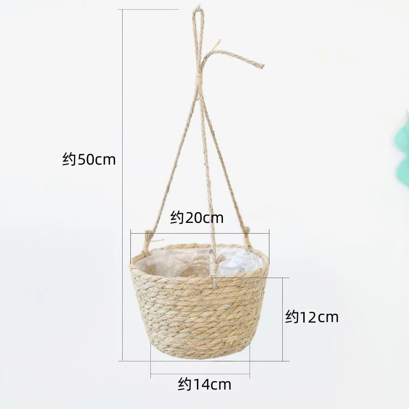 WINCEF-Pots de jardin pour plantes, panier en pot de fleurs, paille intérieure et extérieure, plusieurs: WHITE
