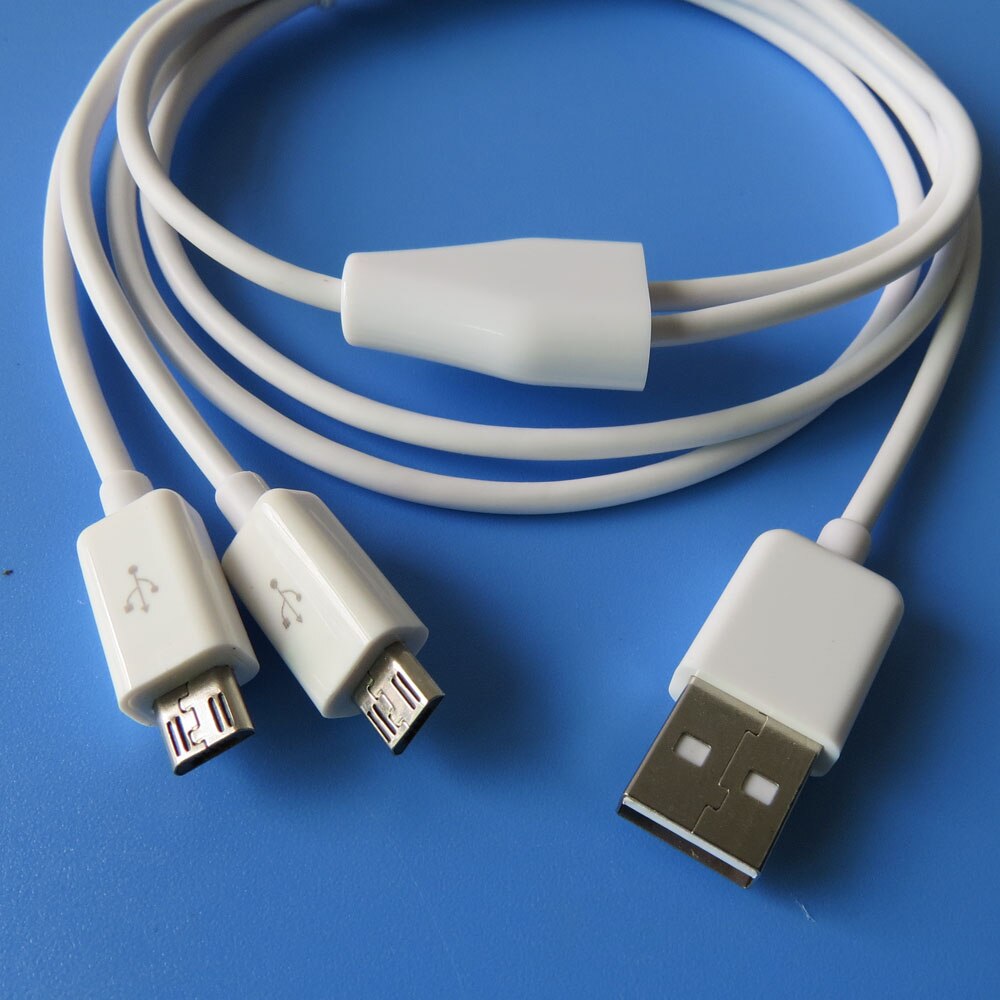 1 m 3ft Dual Micro USB Splitter Kabel Power 2 Micro USB Apparaten Tegelijk