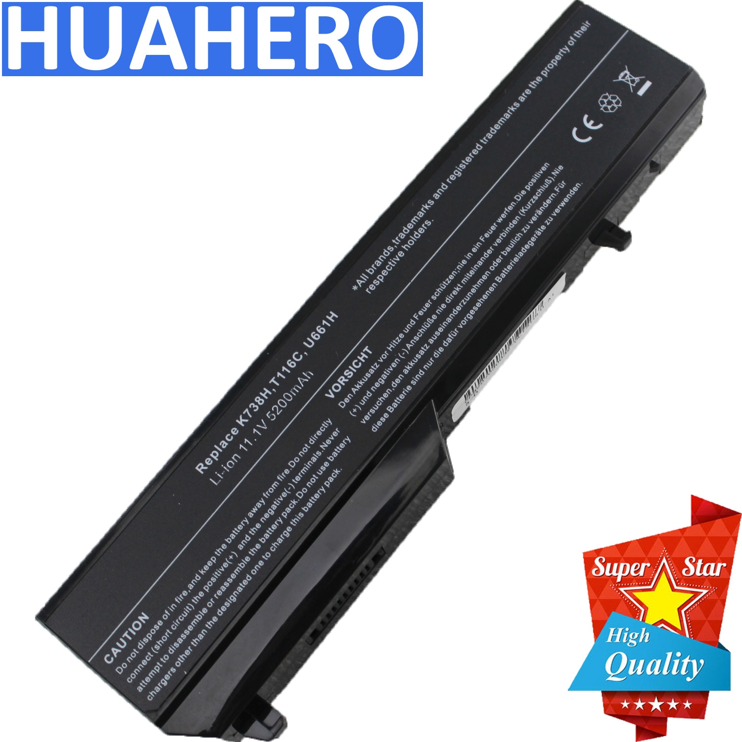T116c batteri til dell vostro 1310 1320 1510 1520 2510 bærbar pc  u661h t114c t112c n950c k738 h 312-0859312-0724 0 t 116c 0 k 738h stk