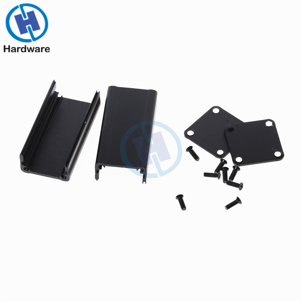 Black Aluminum Enclosure Case DIY Extruded Electronic Project Box 50x25x25mm For Power Supply Units