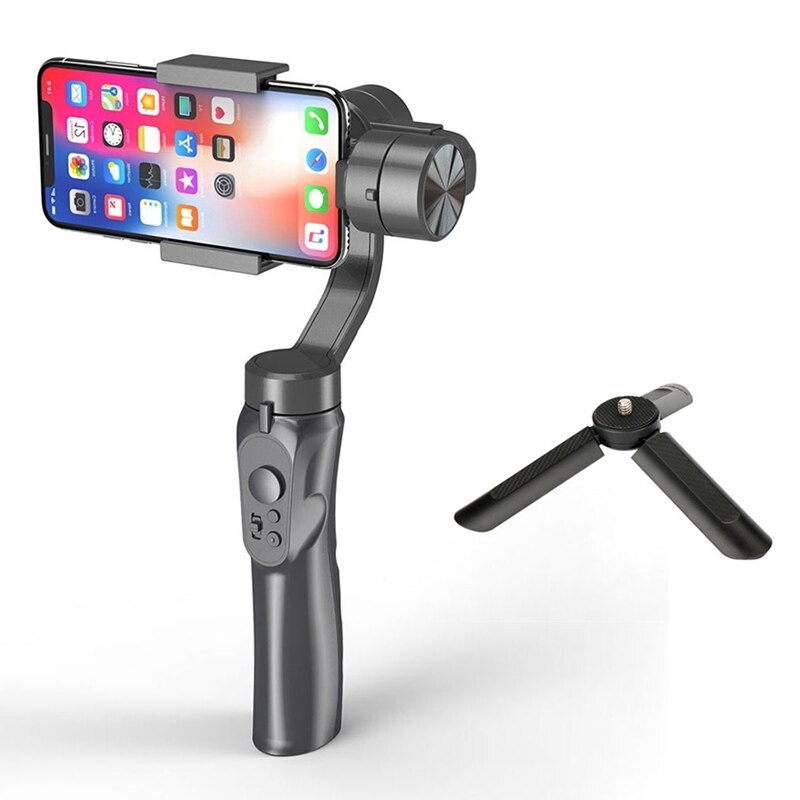 H4 handzame gimbal stabilisator 3 -assige videorecorder houder action camera gezichtsherkenning smartphone stabilisator met standaard: Default Title
