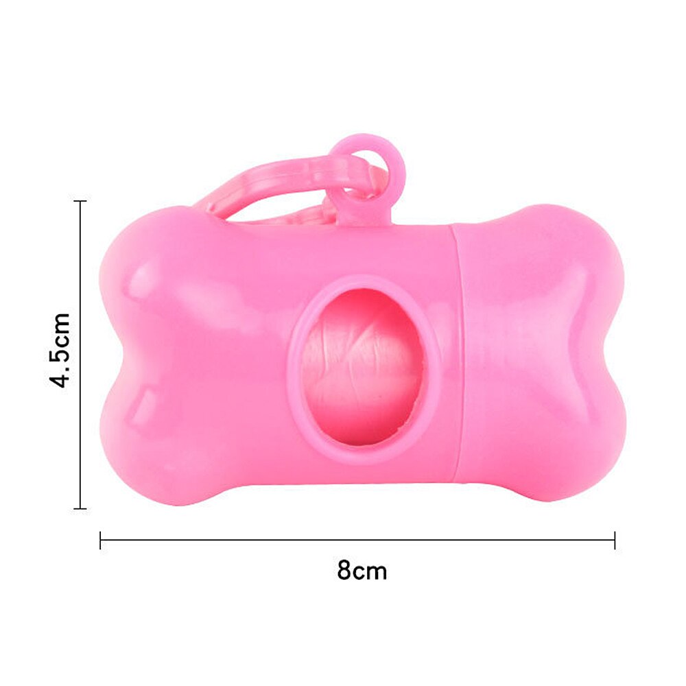 1x Pet Dog Bone Shape Waste Poo Garbage Dispenser Clean Up Bag Holder Case