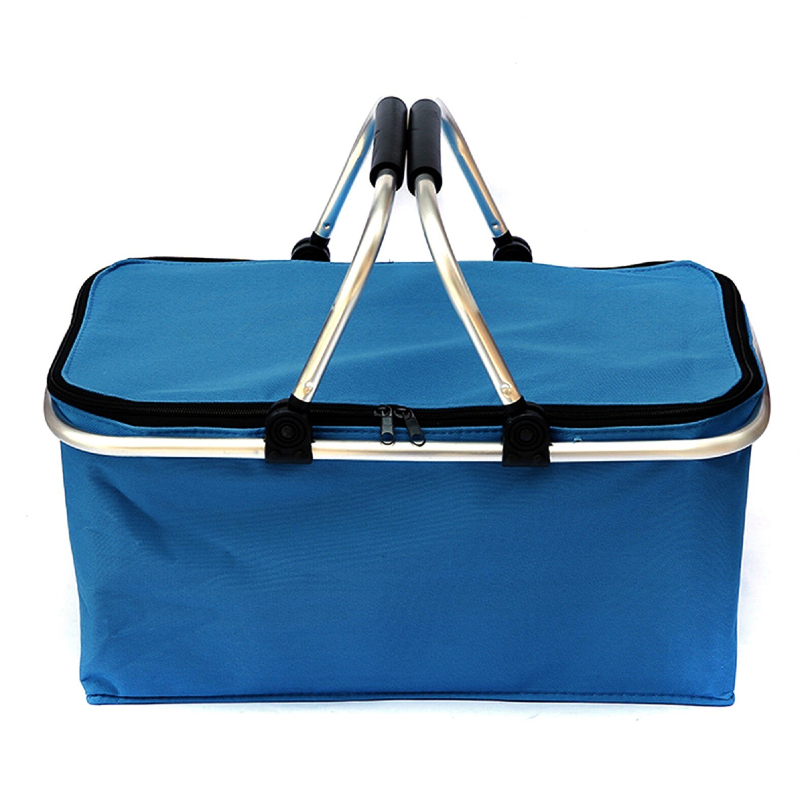 30L Falten Picknick Camping Korb Isoliert Einkaufen Kühler Hause Lagerung Korb Korb Korb Tasche Kasten draussen Picknick Taschen: Blau