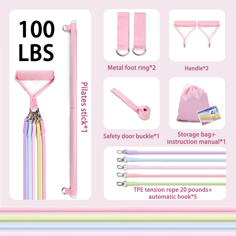 Pilates Kit Met Weerstandsbanden, Multifunctionele Yoga Pilates, Draagbare Home Gym Pilates Weerstandskit Full Body Workouts: green