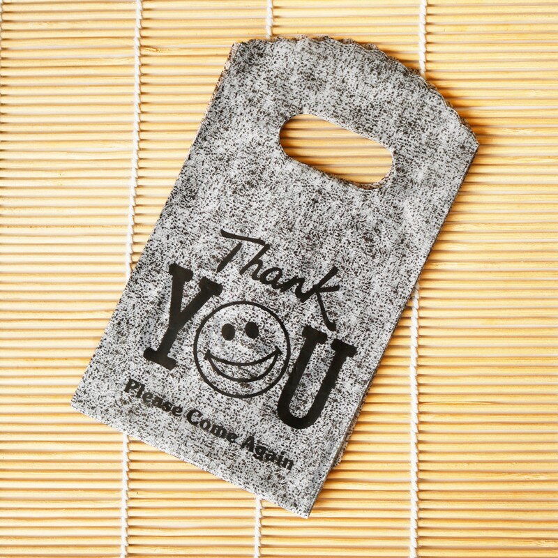 Mini bolsa de plástico con forma de sonrisa para almacenamiento, Mini bolsa de plástico con estampado de sonrisa creativa, ideal para almacenamiento escolar, 50 Uds.
