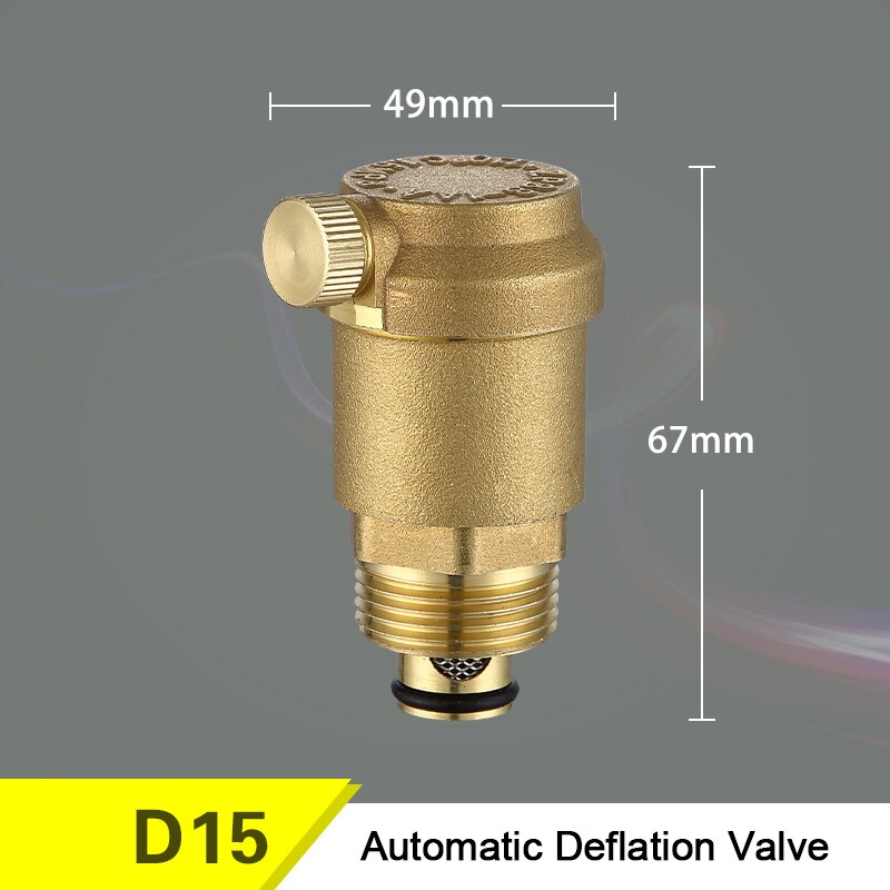 Brass Automatic Deflation Valve for Household water heating pipes Vent valve vertical/Elbow DN15/20/25 Floor Heating Systems: Automatic DN15