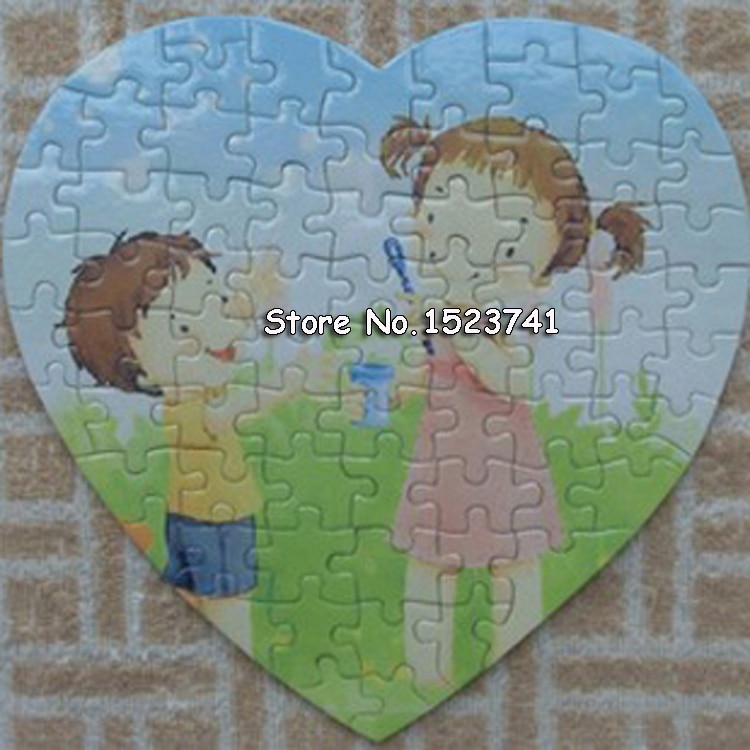 10 Sets Heart Size Hardboard Sublimation Blank Jigsaw Puzzle Love Style