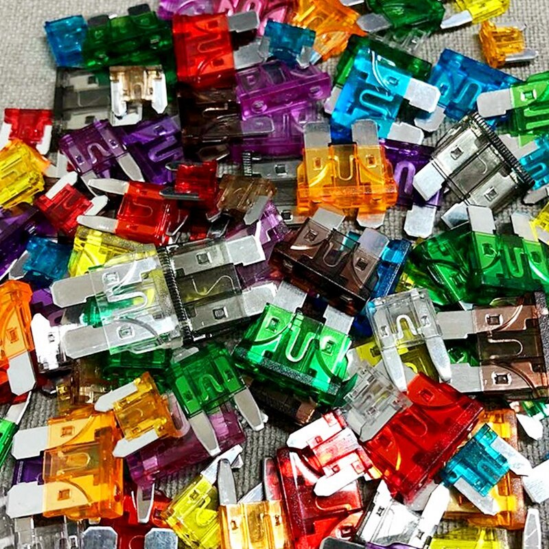 50pcs boxed medium car fuse set car circuit protection accessory repair tool plug-in truck assembly industrial/home 19mm*19mm