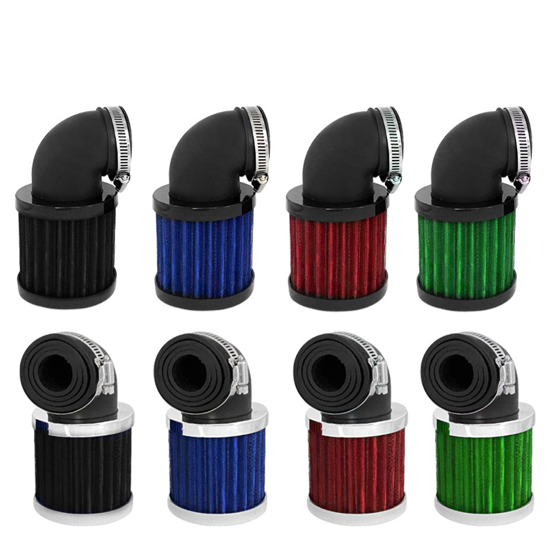 28–48 mm Universal--Motorrad 90 ° Biege Luft Aufnahme Filter Reiniger Schmutz Fahrrad BobberChopper Cafe Rennfahrer alt Schule