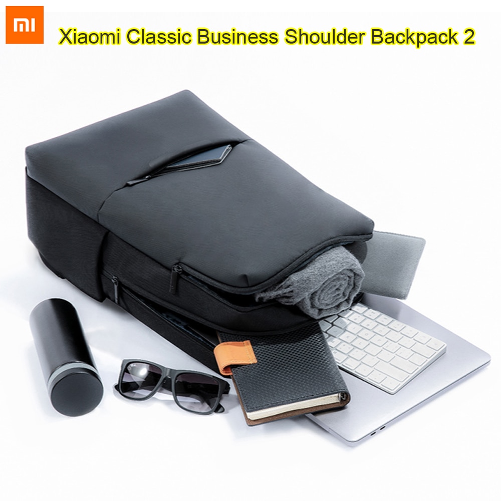 Xiaomi Travel Business Backpack 2 with 3 Pockets Large Zippered Compartments Backpack Polyester 1260D Bags for 15-inch Laptop