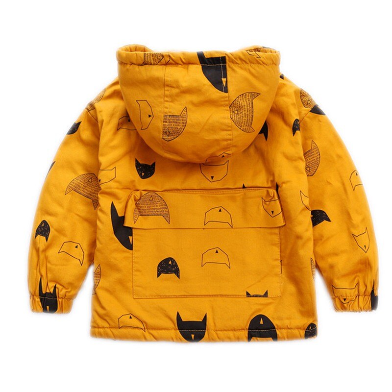 COOTELILI-manteau d'hiver en velours imprimé poisson | Vêtements à capuche pour enfants garçons et filles, veste en coton, Parkas en polaire chaude