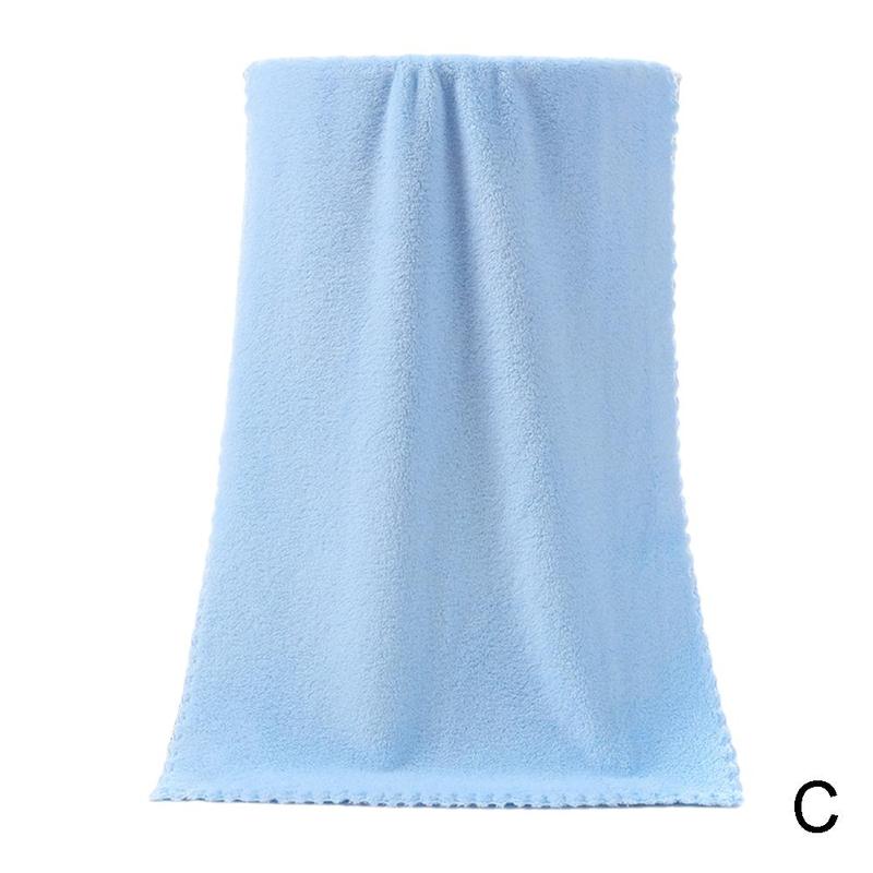 1PC Coral Fleece Lightweight Towel Color Water Absorbent Face Towels Home Velvet Textile For Spa Clean Bath Bathing Towel: C