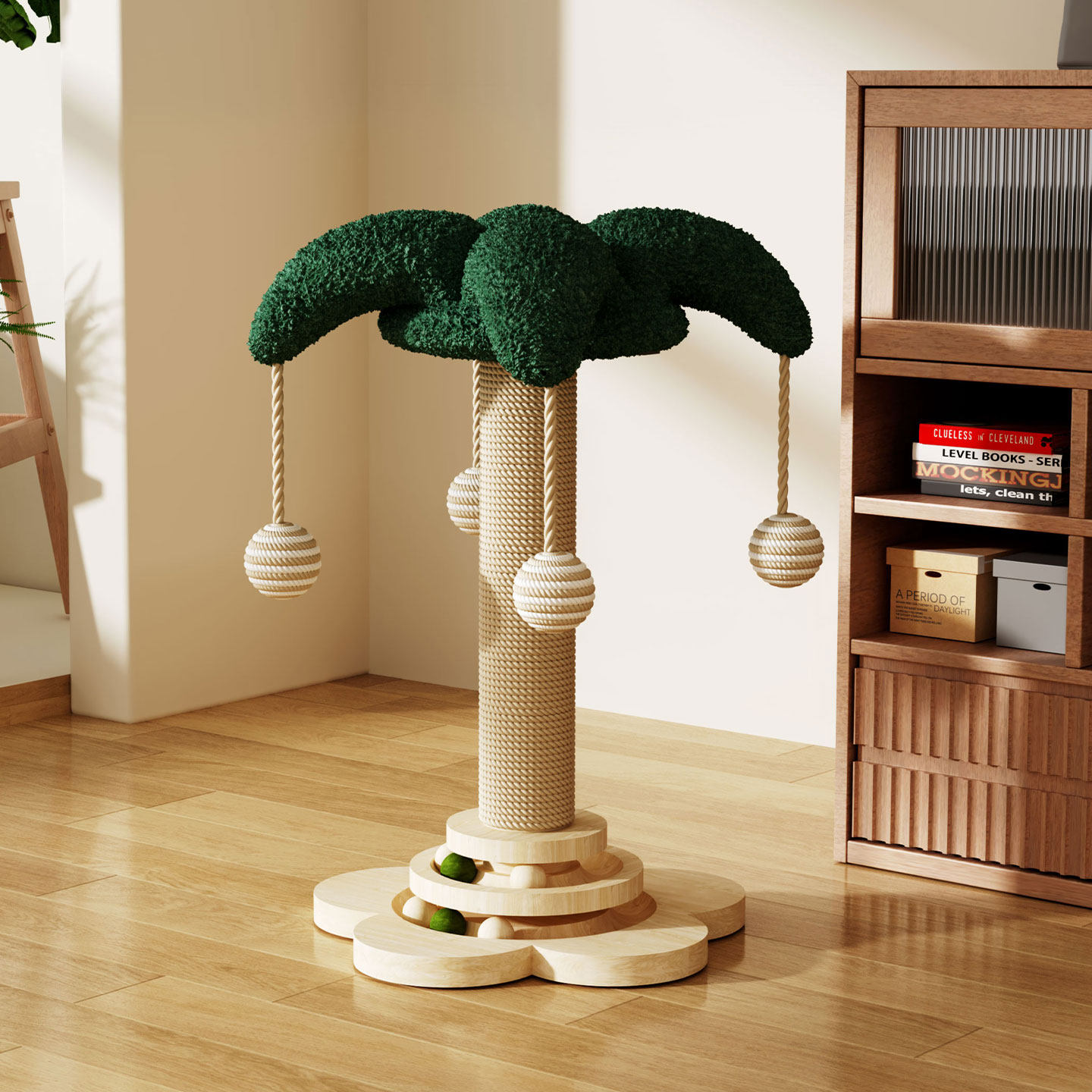 Cat climbing frame Small apartment does not occupy an area Household cat scratching frame Solid wood cat cat scratching