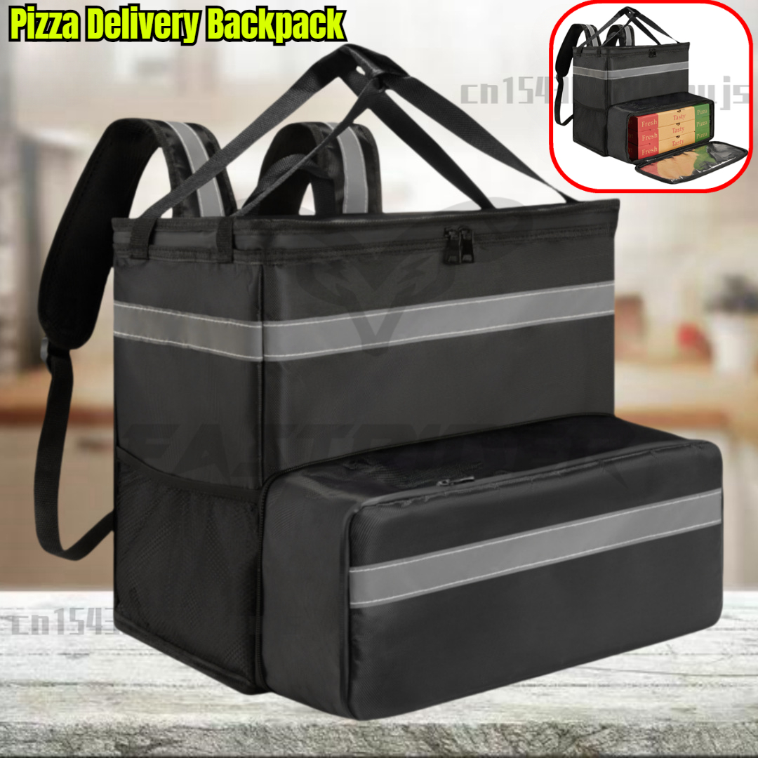 Pizza Backpack Expandable for Carry or Cold Food Lightweight with Reflective Strip Food Backpack Insulated