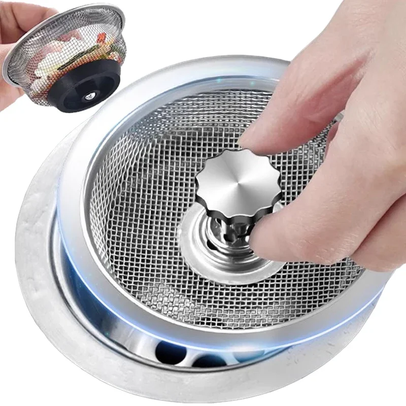 Filtro E Tappo Per Lavello Da Cucina 10,9cm | Raccogli Rifiuti Antiruggine | Antiblocco Scarico