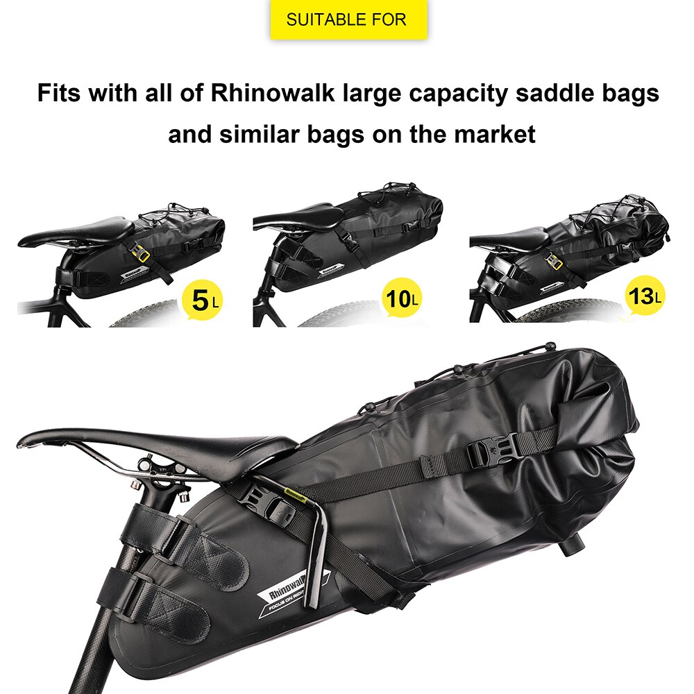 Rhinowalk Bike Saddle Bag Mount Stabilizer Bracket With Rubber Pads Rear Rack Bag Holder Bike Pannier BagTail Seat Saddle Bag