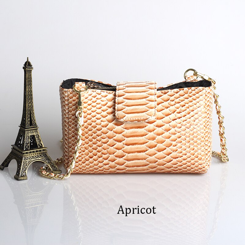 XMESSUN Mode Handtas Reliëf Python Lederen Schoudertas Cross-body Bag Lady Handtas Pouch Trendy Tas: Apricot