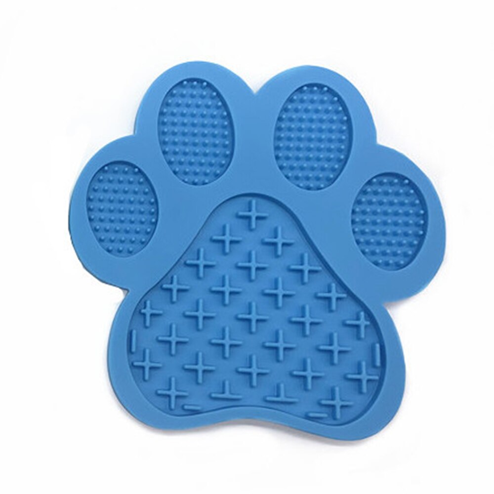 Mat For Dogs Cats Slow Food Bowls Pet Dog Feeding Food Bowl Silicone Dog Feeding Lick Pad Dog Slow Feeders Treat Dispensing#: blue