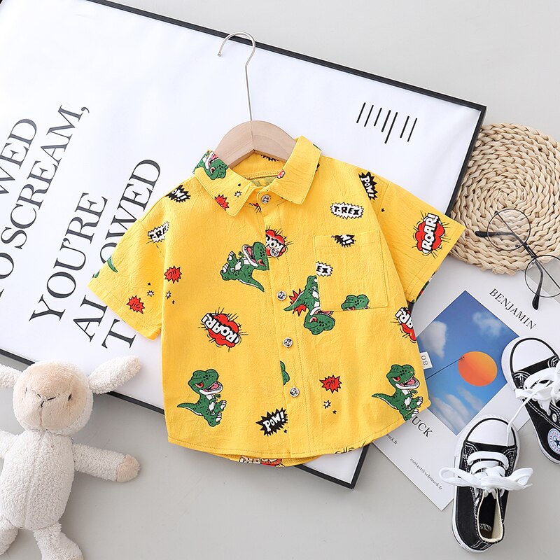 Børn printe dinosaur drenge/piger skjorter børn toppe langærmet baby tøj baby top t-shirts 0-5 år