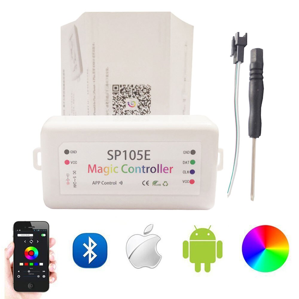 Wifi bluetooth musik rgb led strip light controller för  ws2812b ws2811 sk6812 ucs 1903 lpd 6803 ws2801 led strip light  dc5-24v