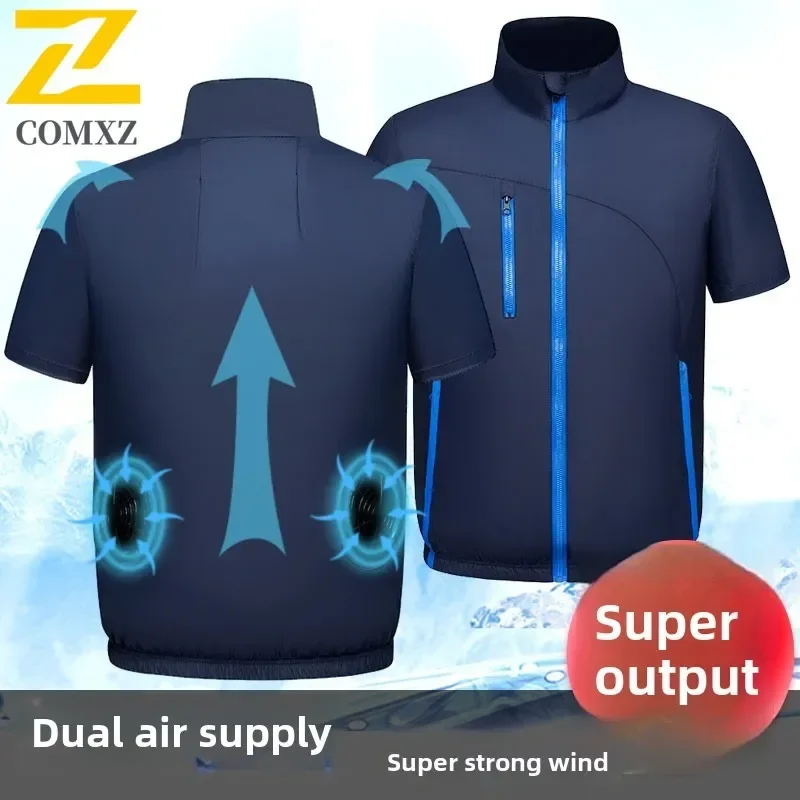 Summer Cooling Fan Vest For Men Usb Lightweight Air Conditioned Hiking Work Clothes For High Temperature Fishing Activities Coat