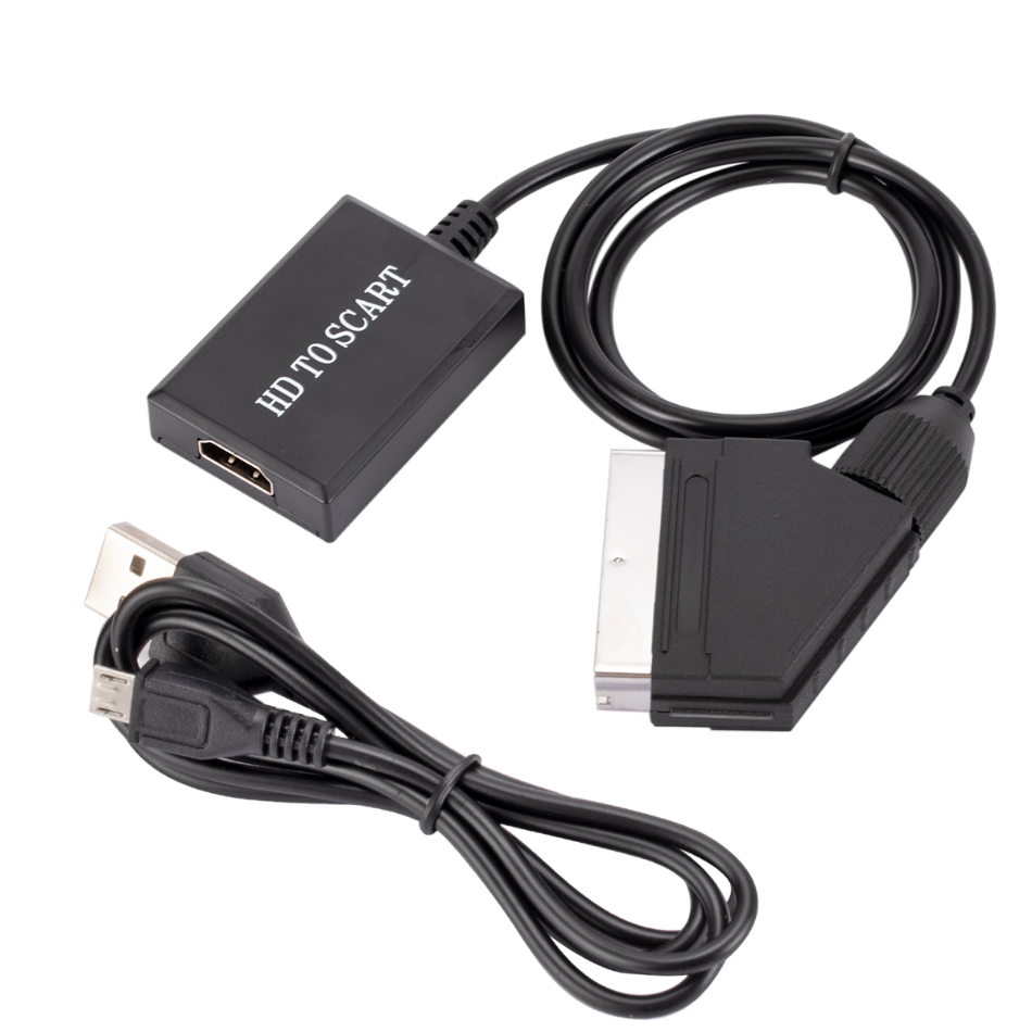 Adattatore convertitore Audio di lusso compatibile HDMI 1080P a SCART per TV HD DVD per cavo DC cielo scatola STB tappo e giocare a: Default Title