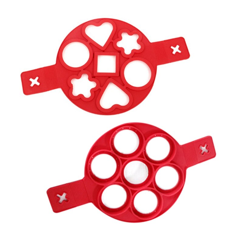 2-Piece Silicone Seven-Hole Pancake Maker Home Kitchen DIY Tool Multi-Function Omelette