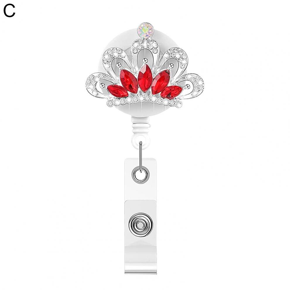Badge Reel Chic Draagbare Studenten Badge Reel Clip Compact Ingelegd Badge Clip:  C