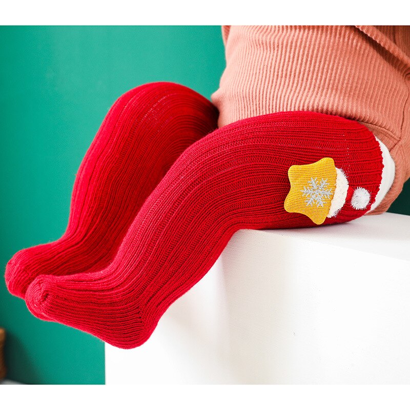 Balleenshiny calzini natalizi per bambini calzino per bambini carino adorabile ragazzo ragazze cotone regalo rosso calzino cartone animato campana bambola calzino per neonato
