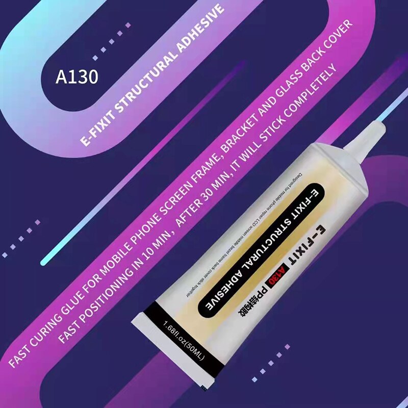 Adhesivo estructural A130 PP, E-FIXIT de 50ML, para IP11 Pro Max, marco de reparación de teléfono, brazalete Lcd, carcasa trasera, pegamento de curado rápido