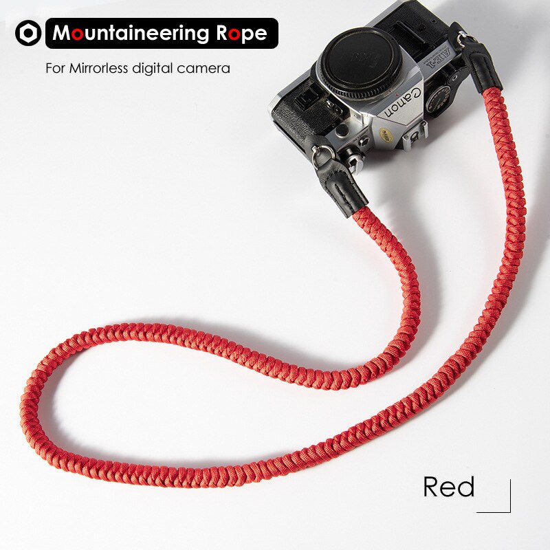 Mountaineering Nylon Rope Camera Shoulder Neck Strap Belt for Mirrorless Digital Camera Leica Canon Nikon Olympus Pentax Sony: Red