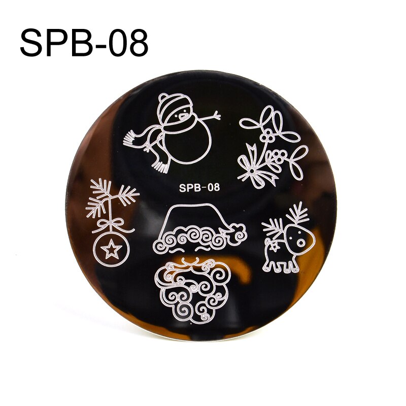 Nail Art Stamping Plate Flower Animal Lace Year Merry Christmas Nail Template Stamp Image Manicure Stencil: SPB-08