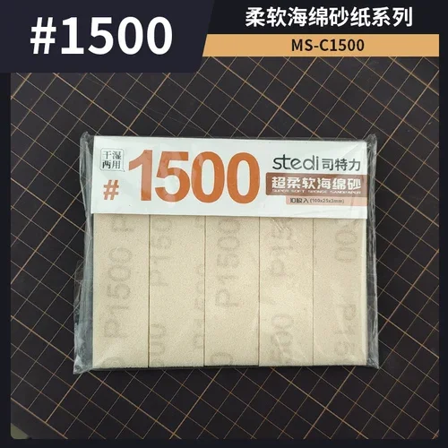 Modelo de papel de lija Stedi, herramientas de papel de lija, tablero de pulido, juego de herramientas de papel de lija de esponja para herramientas de construcción de modelos, Hobby DIY: Negro