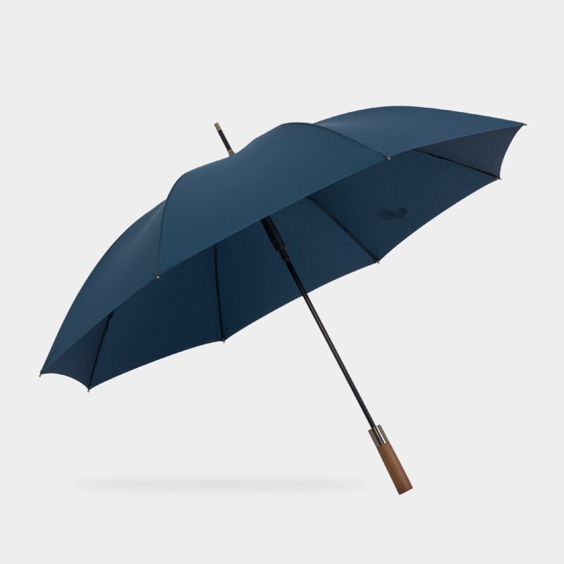 Paraguas grande para hombre, sombrilla de mango largo semiautomático, resistente al viento, de gran Anti UV, para Golf y lluvia, 120cm, 8 varillas,: Navy