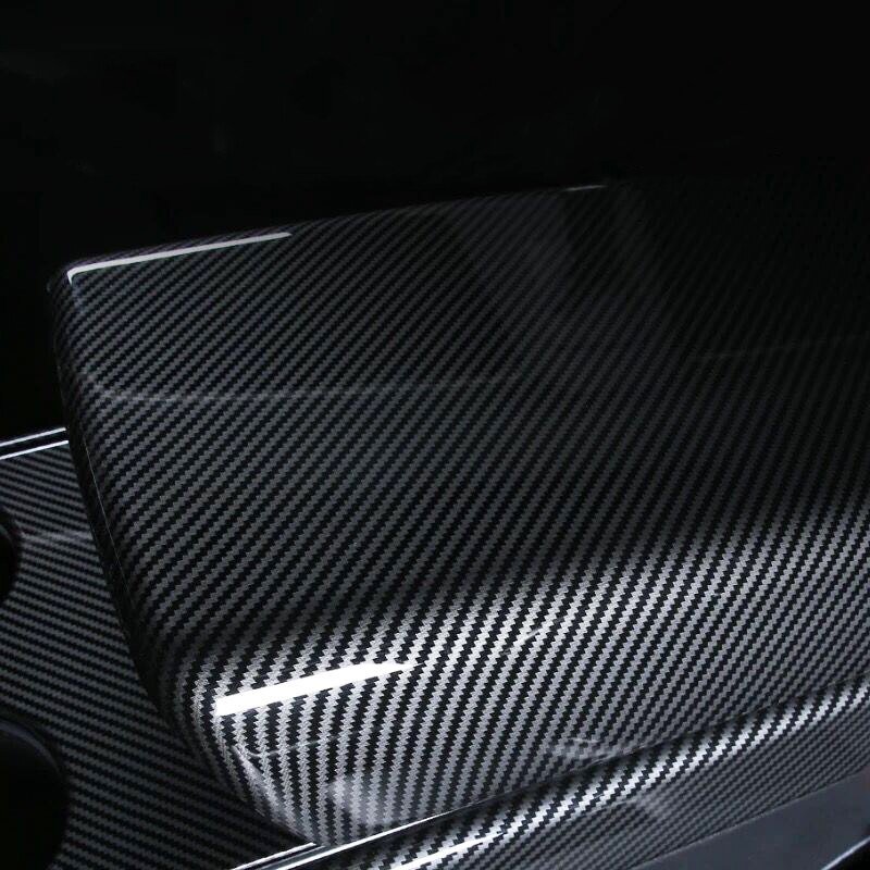Car Center Console Armrest box Frame cover sticker For Tesla model 3 Car Interior ABS carbon fiber Decorative stickers