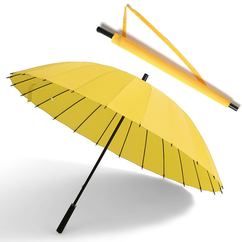 YRYP pluie parapluie hommes femmes 24K verre fibre parapluie forte coupe-vent poignée femmes paraguay: Yellow