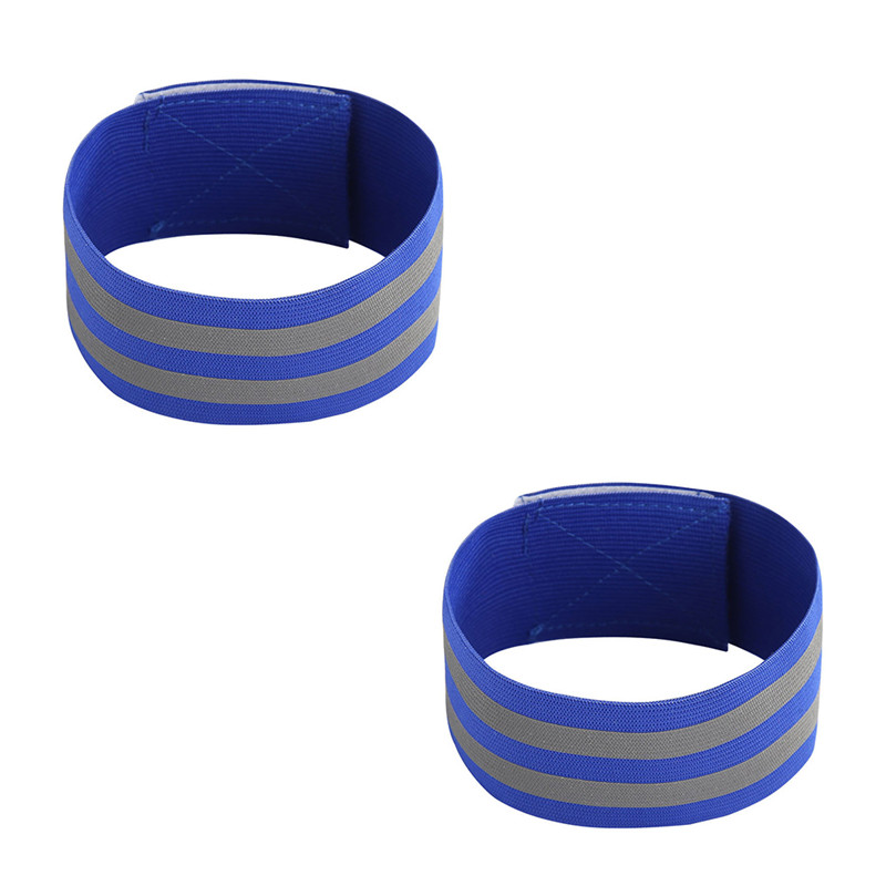 Reflective Bands Elasticated Armband Wristband Ankle Leg Straps Safety Reflector Tape Straps for Night Jogging Walking Biking: Blue 2pcs